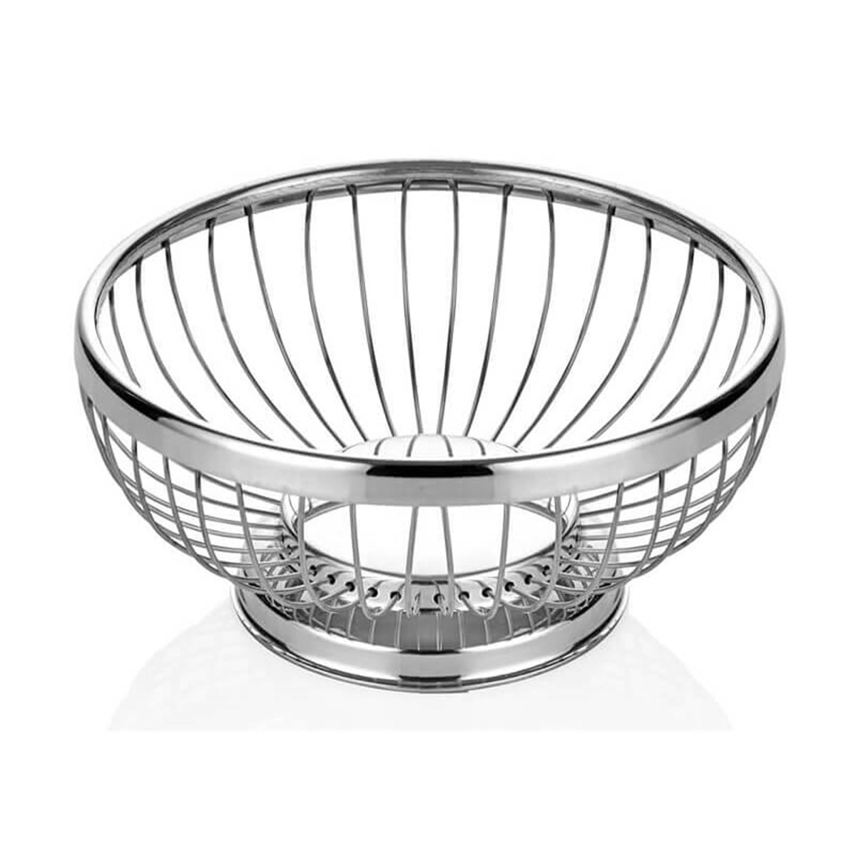 S/S ROUND BREAD & FRUIT BASKET