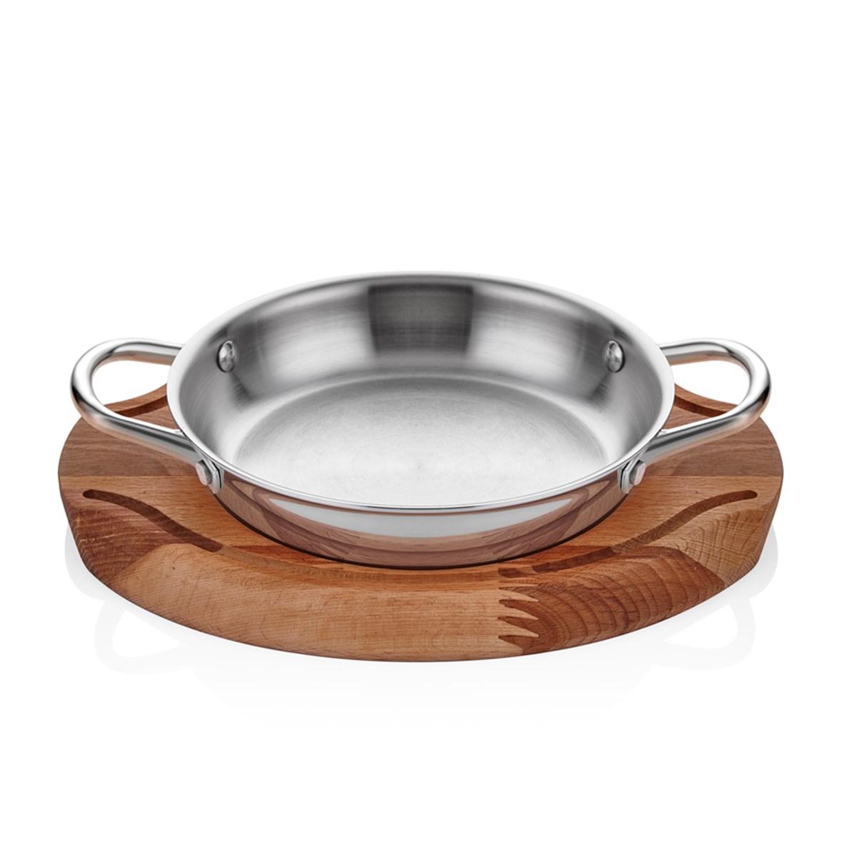 Multi Metal Steel Round Dish and Trivet Set