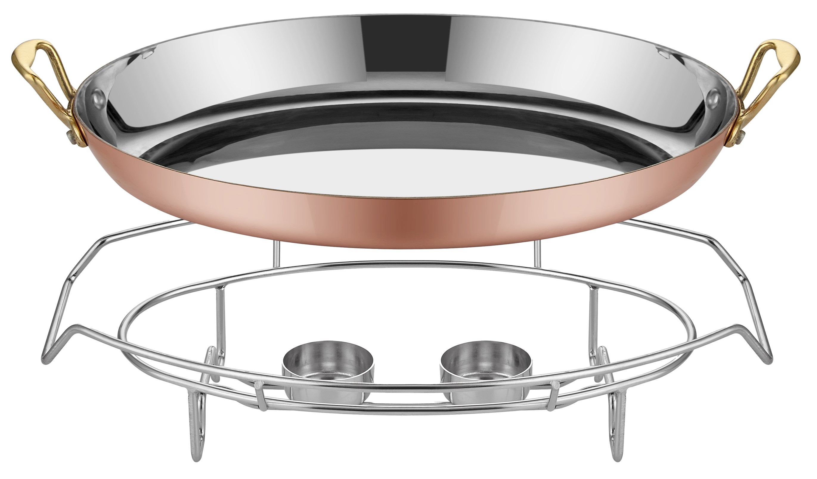 Multi Metal Copper Oval Dish 30cm and Stand