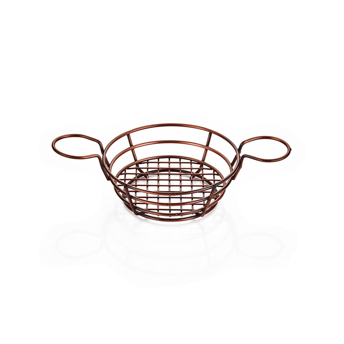 ROUND SERVING BASKET  - RUSTIC COPPER