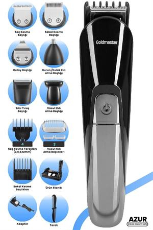 TICARIURUN-00605GOLDMASTER AZUR GM-8106 ERKEK BAKIM SETİ