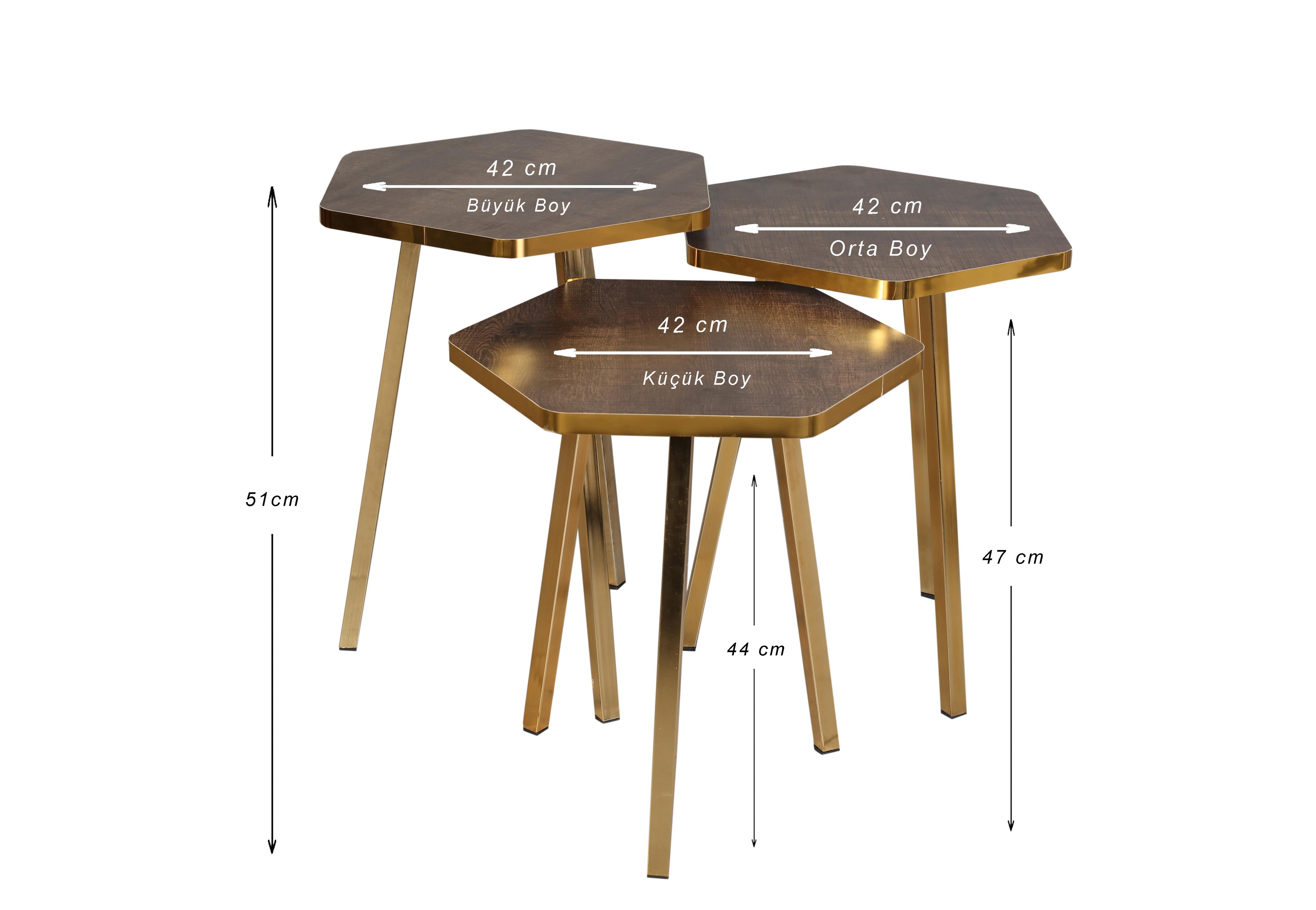 TICARIURUN-00499HEXAGON COFFE TABLE METAL P20 LEGS COVE GOLD AFZEL