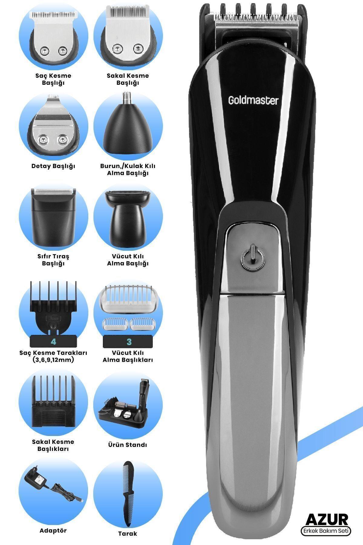 TICARIURUN-00605GOLDMASTER AZUR GM-8106 ERKEK BAKIM SETİ