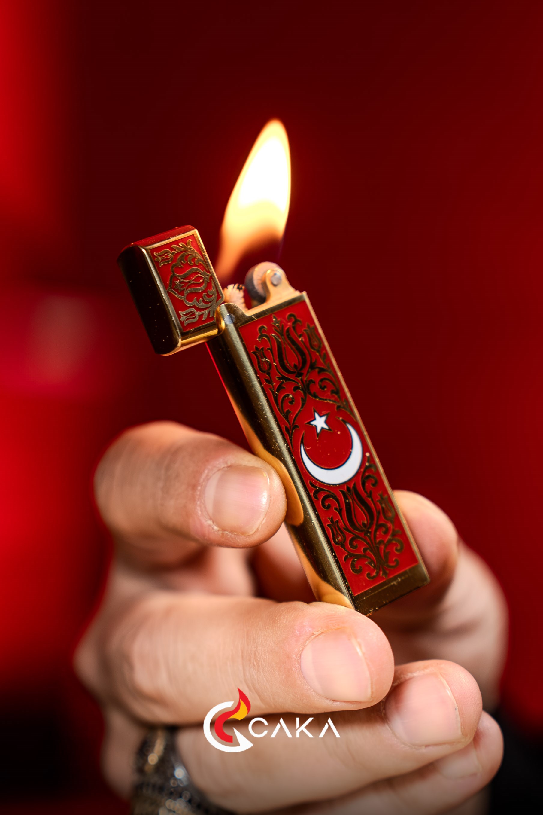 CAKA Zen Serisi Ayyıldız Mine İşlemeli Çakmak