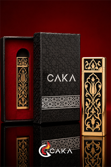 CAKA Zen Serisi Lalezar Siyah Mine İşlemeli Çakmak