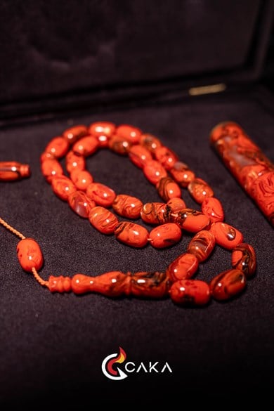 Mercan Desen - Tesbih & Çakmak Seti