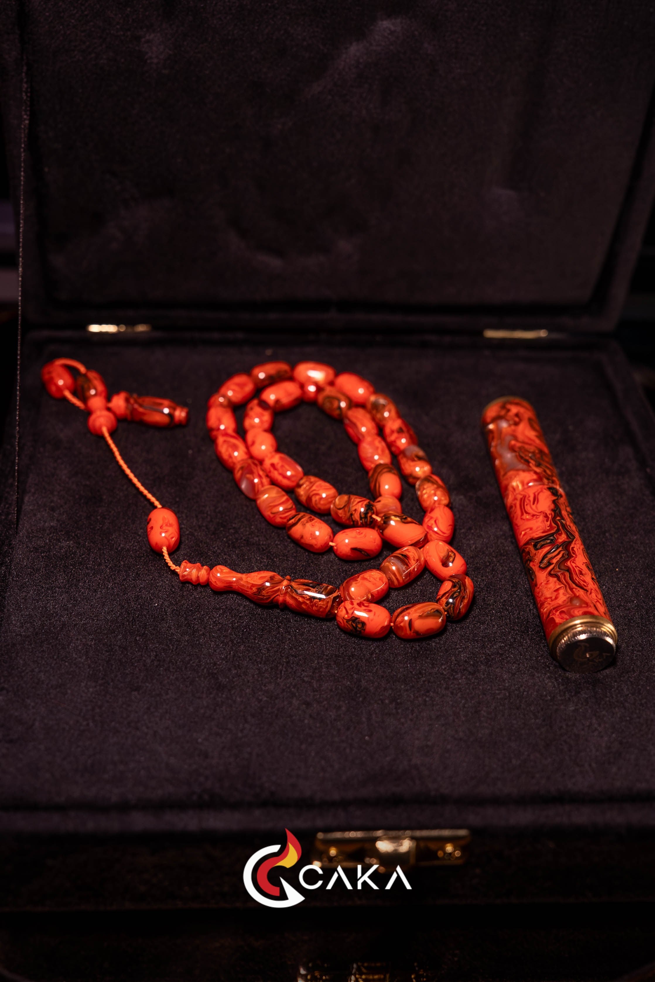 Mercan Desen - Tesbih & Çakmak Seti