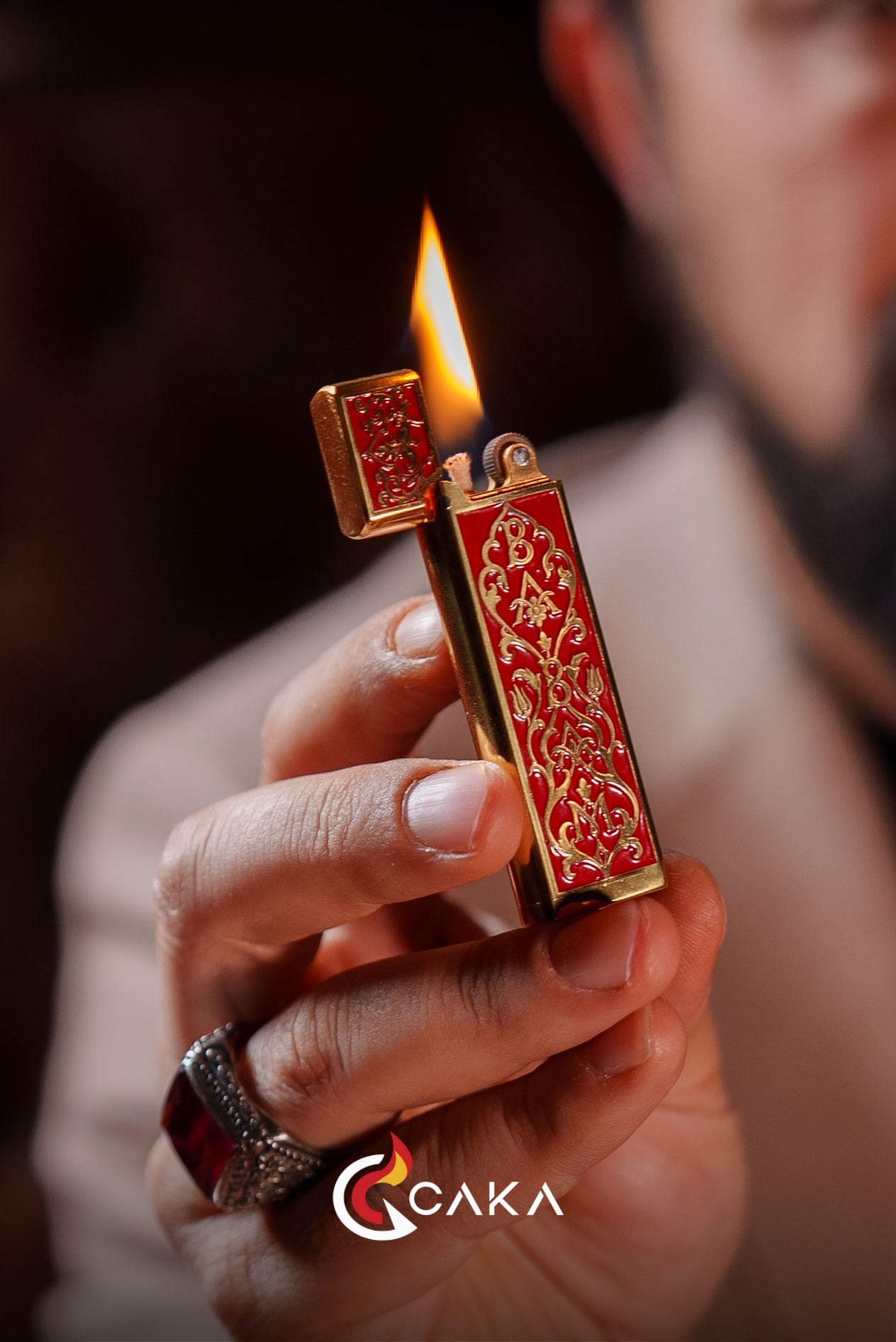 Zen Baba Serisi El İşlemeli Kırmızı Mine Çakmak