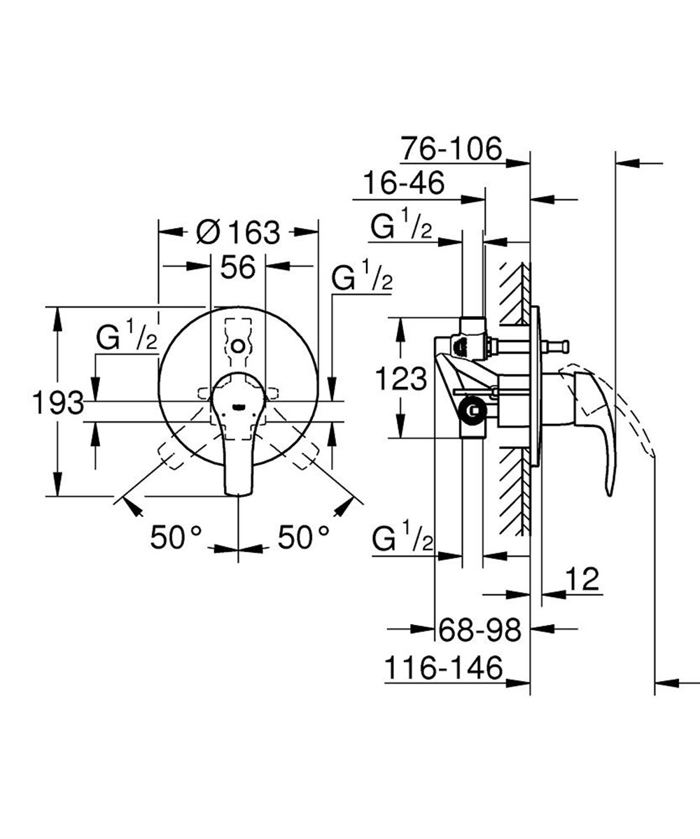 Grohe Eurosmart Ankastre Banyo Bataryası - 33305002