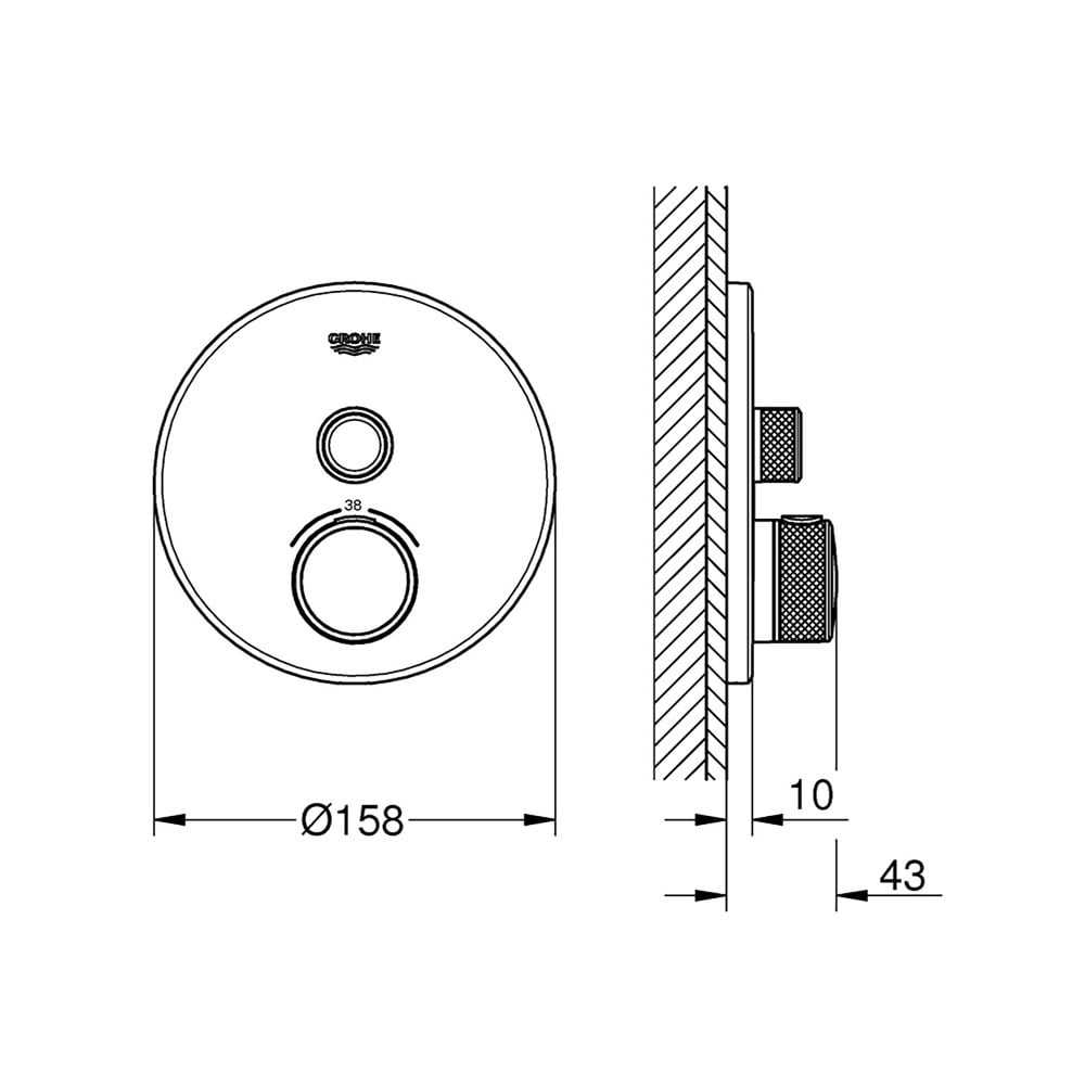 Grohe Grohtherm Smartcontrol Tek Valfli Ankastre Termostatik Duş Bataryası -29118000