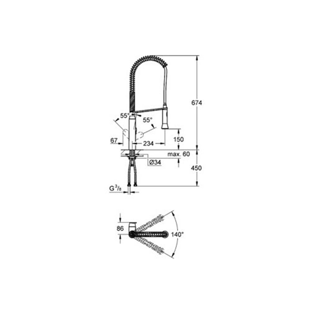 Grohe K7 Tek Kumandalı Eviye Bataryası - 32950000