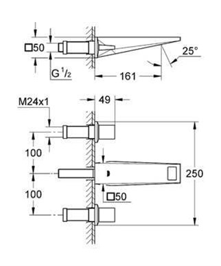 Grohe Allure Brilliant 3 Delikli Lavabo Bataryası S Boyut-20346000