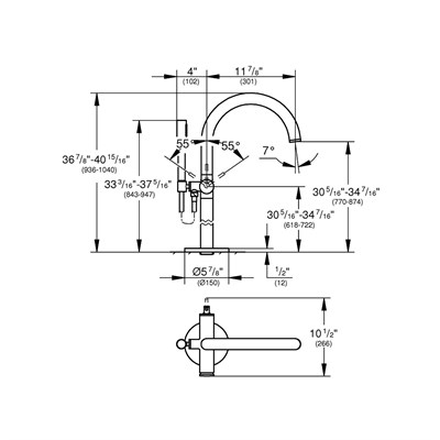 Grohe Atrio Tek Kumandalı Yerden Küvet Bataryası - 32653003