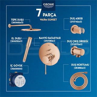 GROHE ESSENCE ANKASTRE SET WARM SUNSET + 26066DA0 + 26465DA0 + 27074DA0 + 27057DA0 + 28388DA0 + 24058DA1 + 35600000
