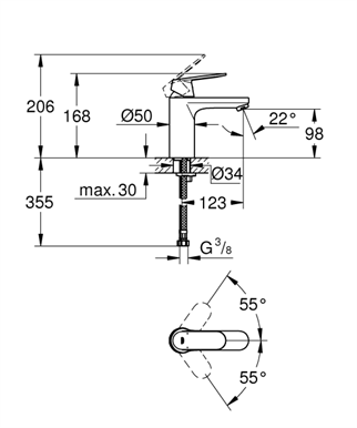 Grohe Eurocosmo Lavabo Bataryası - M Boyut - 23327000