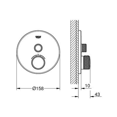 Grohe Grohtherm Smartcontrol Tek Valfli Ankastre Termostatik Duş Bataryası -29118000