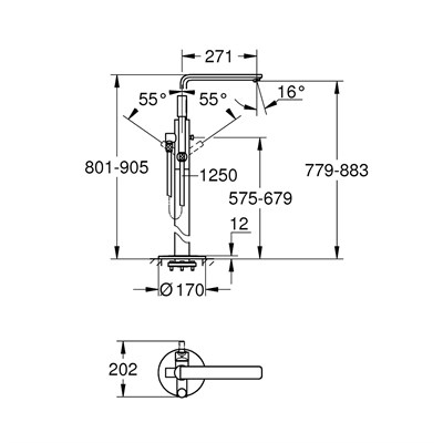 Grohe Lineare Yerden Küvet Bataryası - 23792001