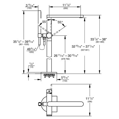 Grohe Plus Yerden Küvet Bataryası - 23846003