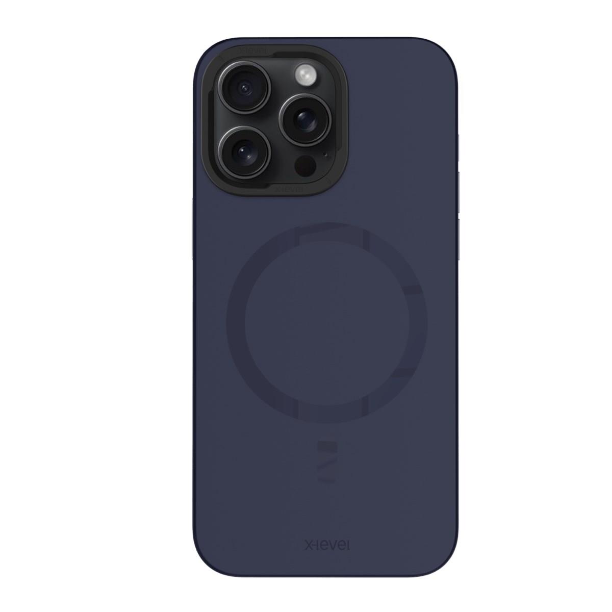 iPhone 15 Pro Max Jelly Magnet Magsafe Kılıf Mavi Xlevel