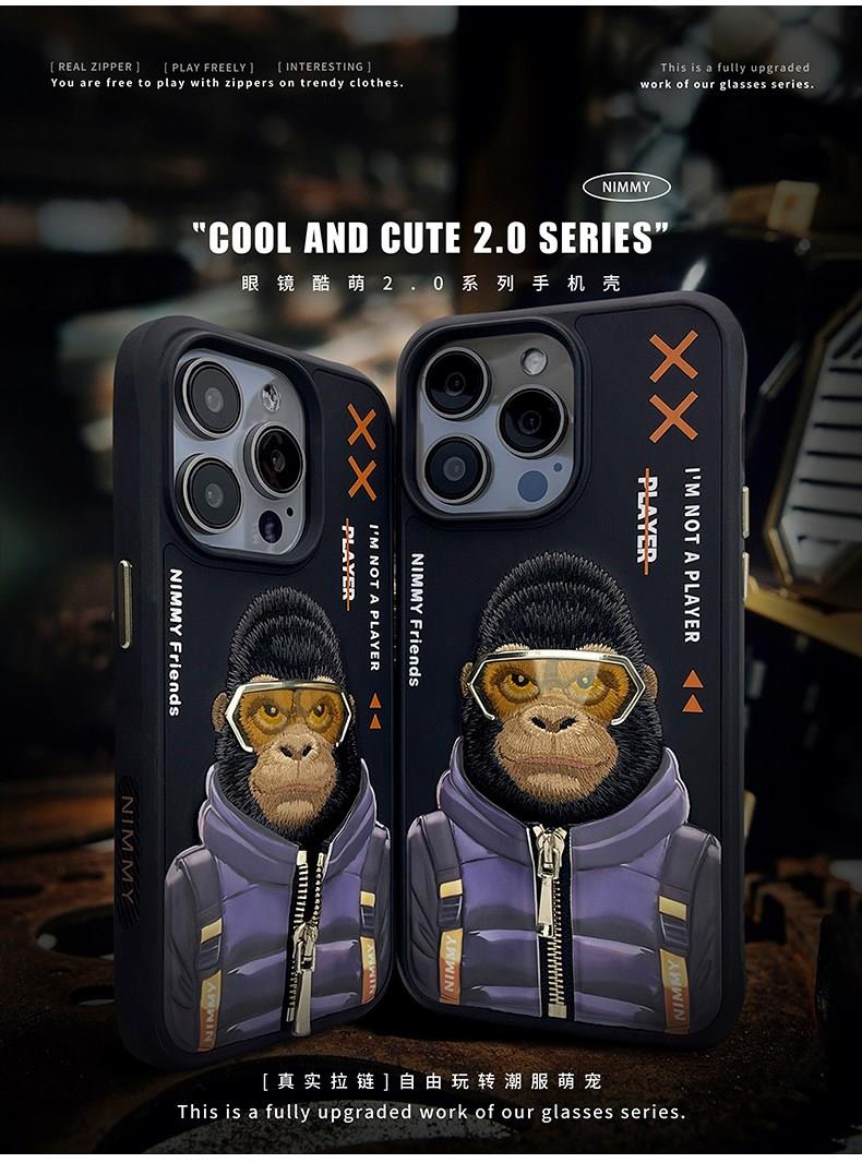 iP 15 Pro Cool Cute 2.0 Series Gorilla Siyah