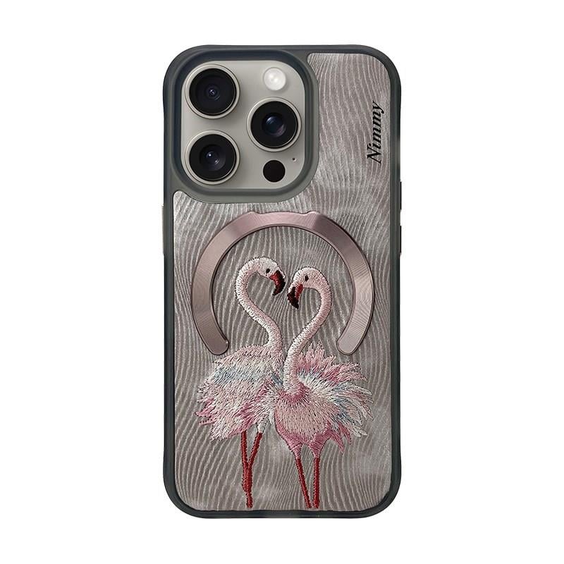Nimmy iPhone 15 Flamengo Series Magsafe Pembe Telefon Kılıfı