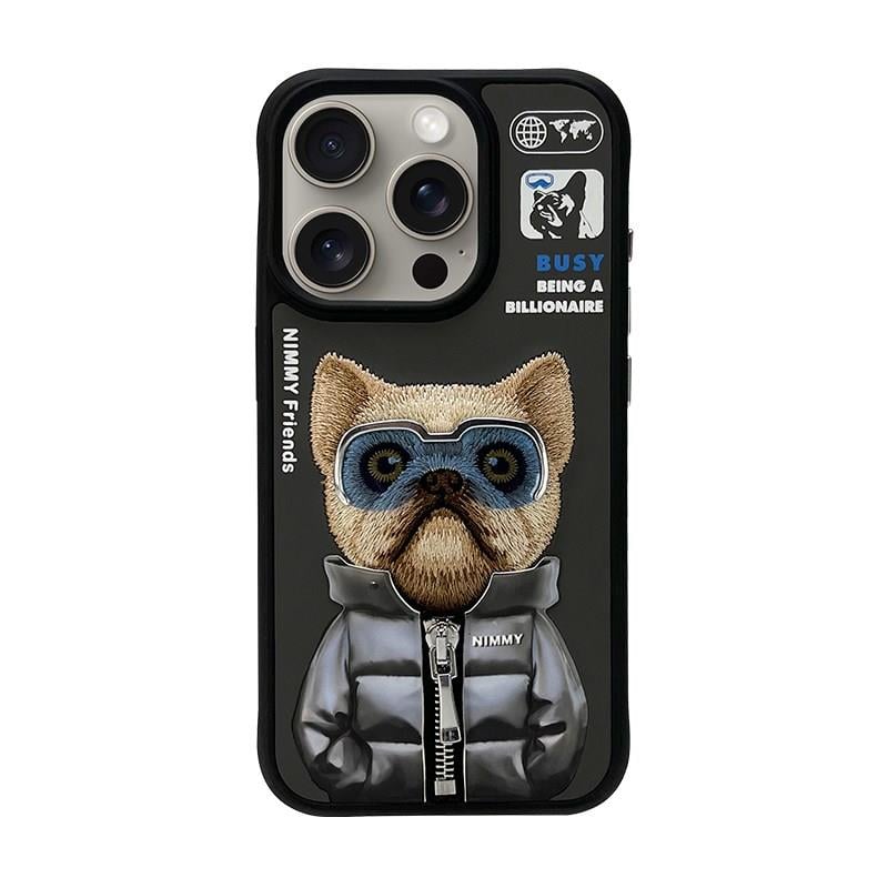Nimmy iPhone 15 Pro Little Rich Tycoon Series Siyah Telefon Kılıfı