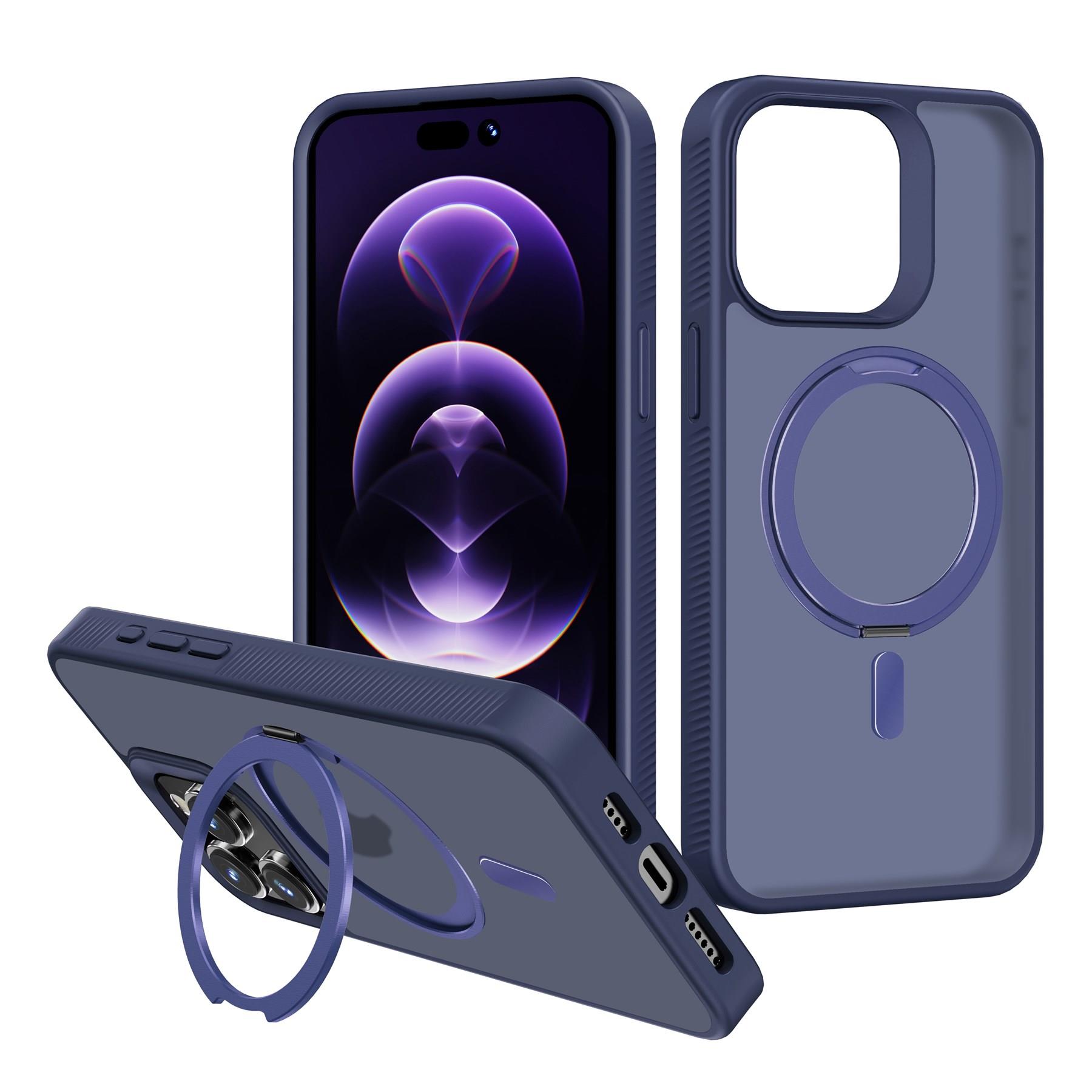 X-Level Circle iPhone 15 Pro Uyumlu Mavi Magsafe Telefon Kılıfı