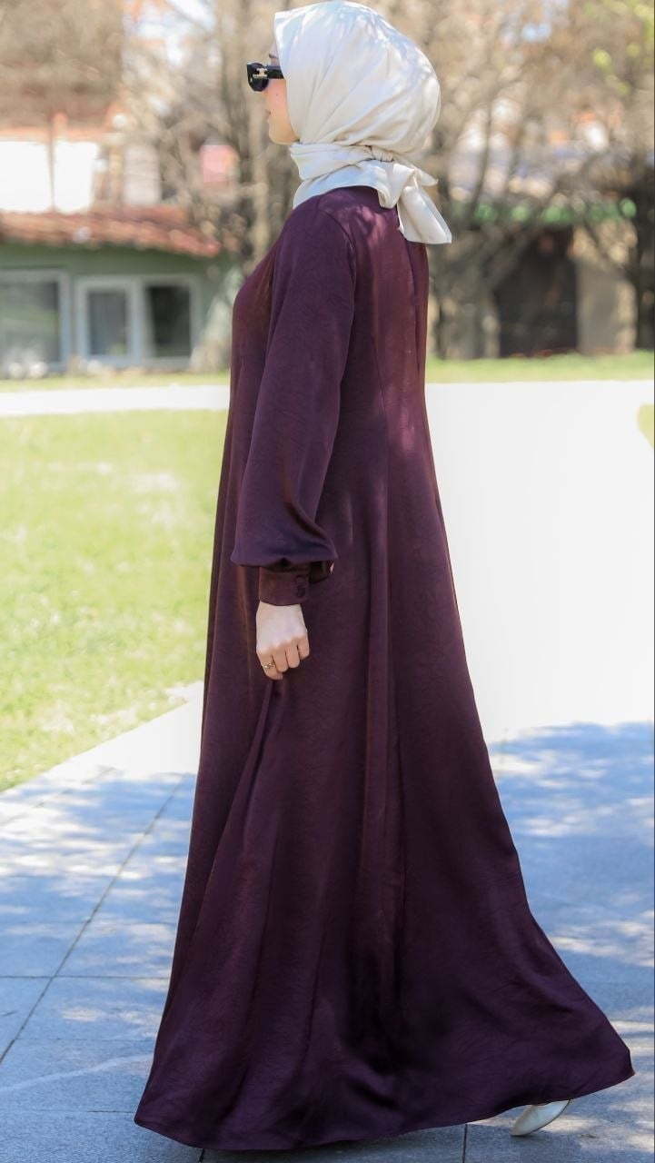 Bordo Britli Kuplu Elbise 5150