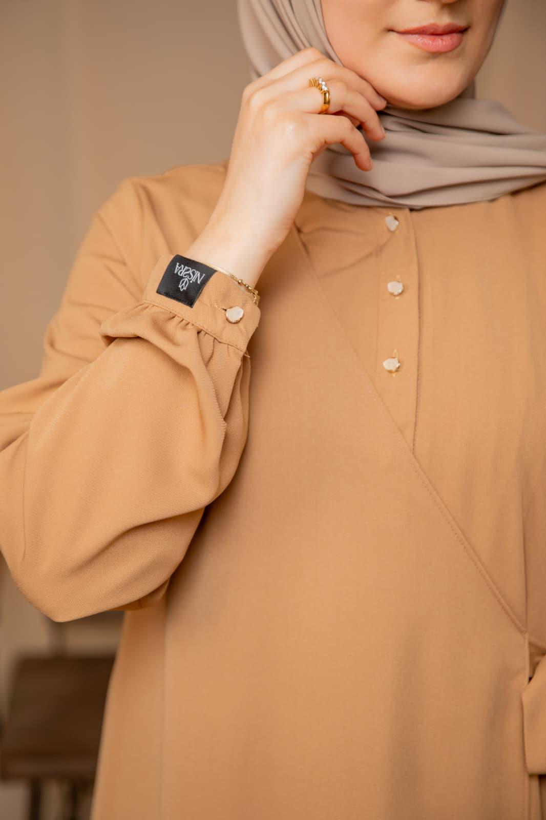 Camel Yarım Patlı Anvelop Elbise 5122