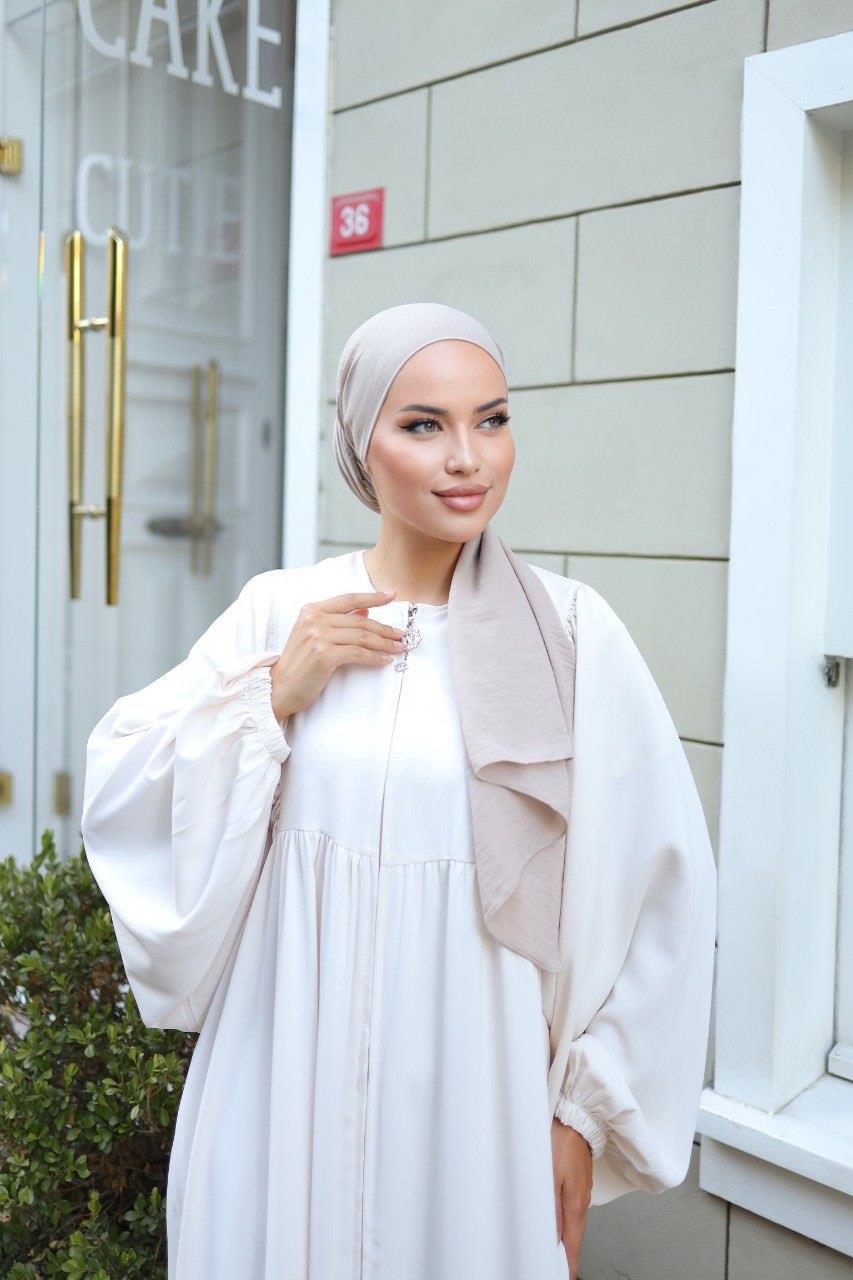 Ekru Balon Kollu Oversize Ferace 5031