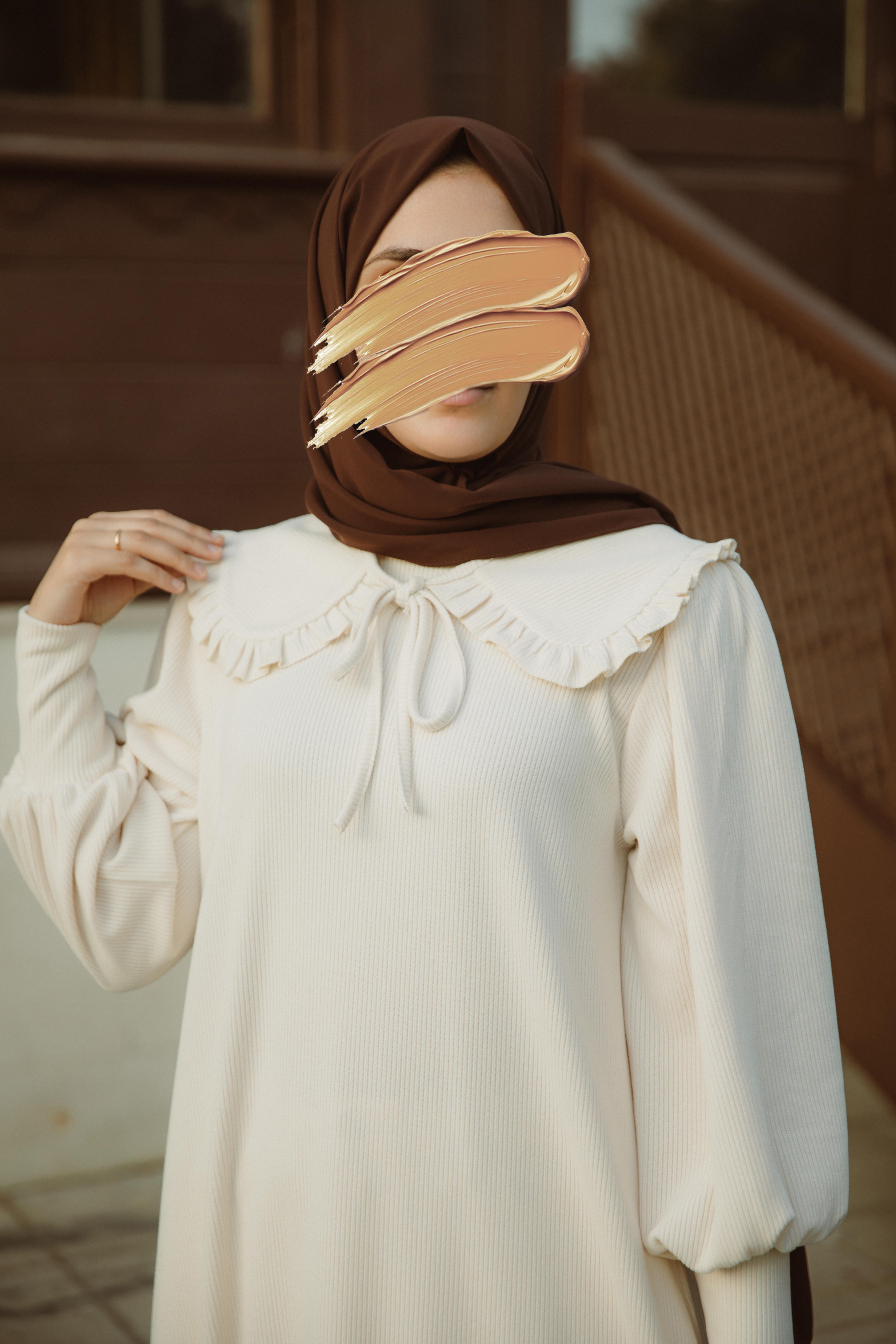 Ekru Bebe Yakalı Elbise Nsr 5106