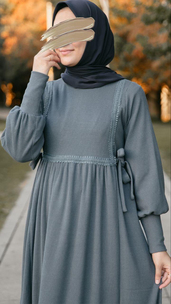 Füme Dantelli Elbise Nsr 5105