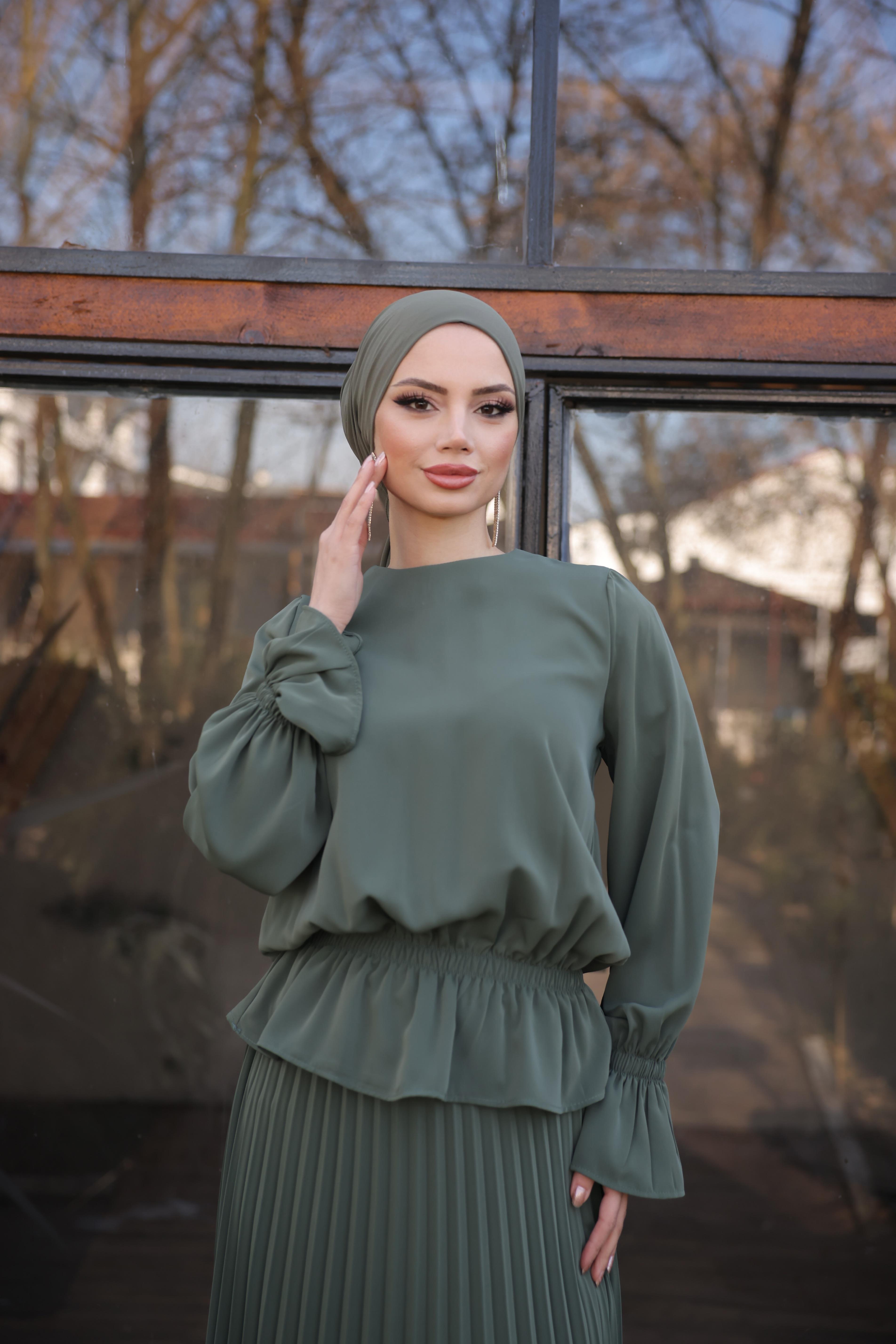 Haki Piliseli Etekli Takım 5076