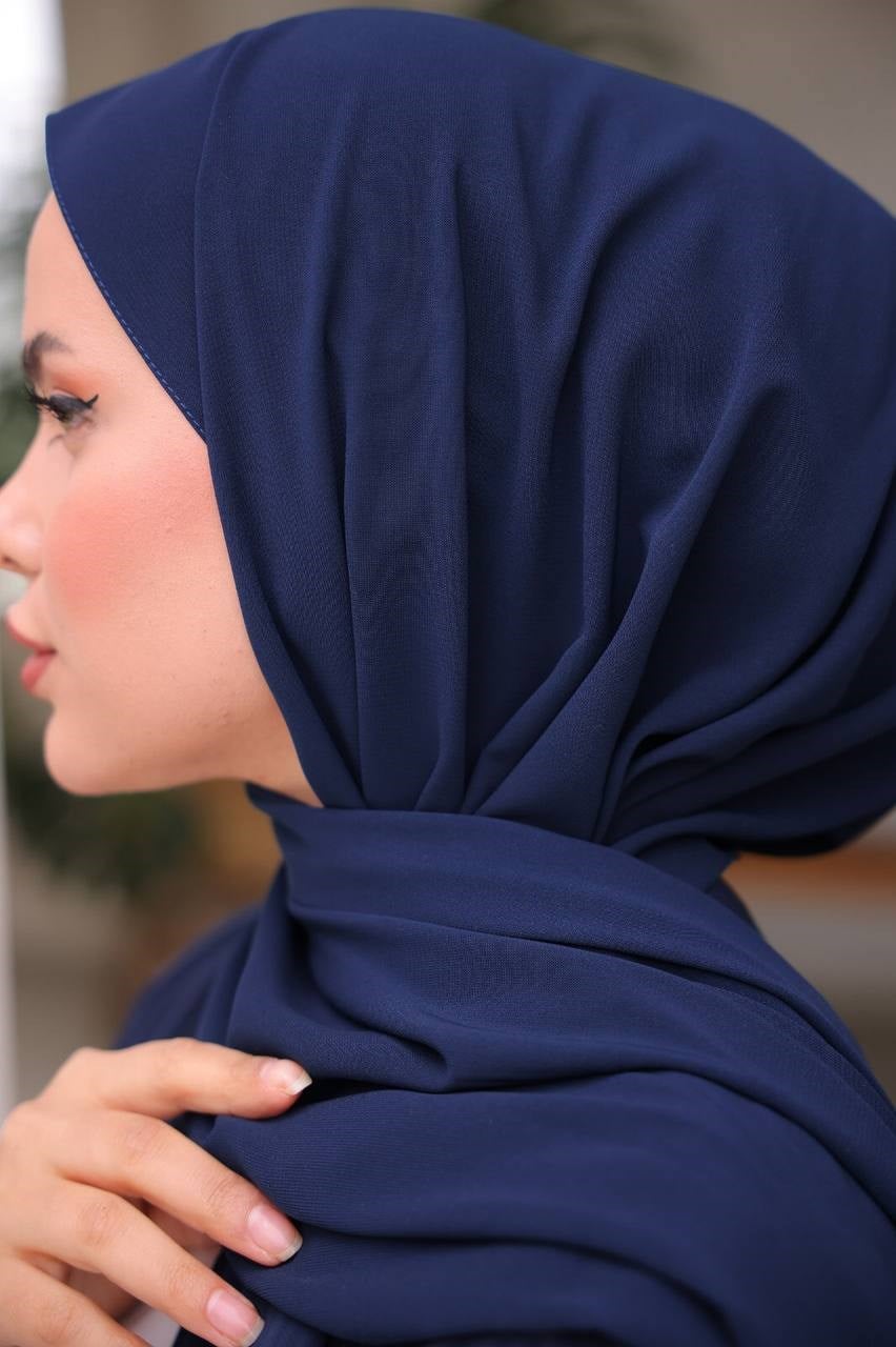 Lacivert Medine İpeği Şal 5030