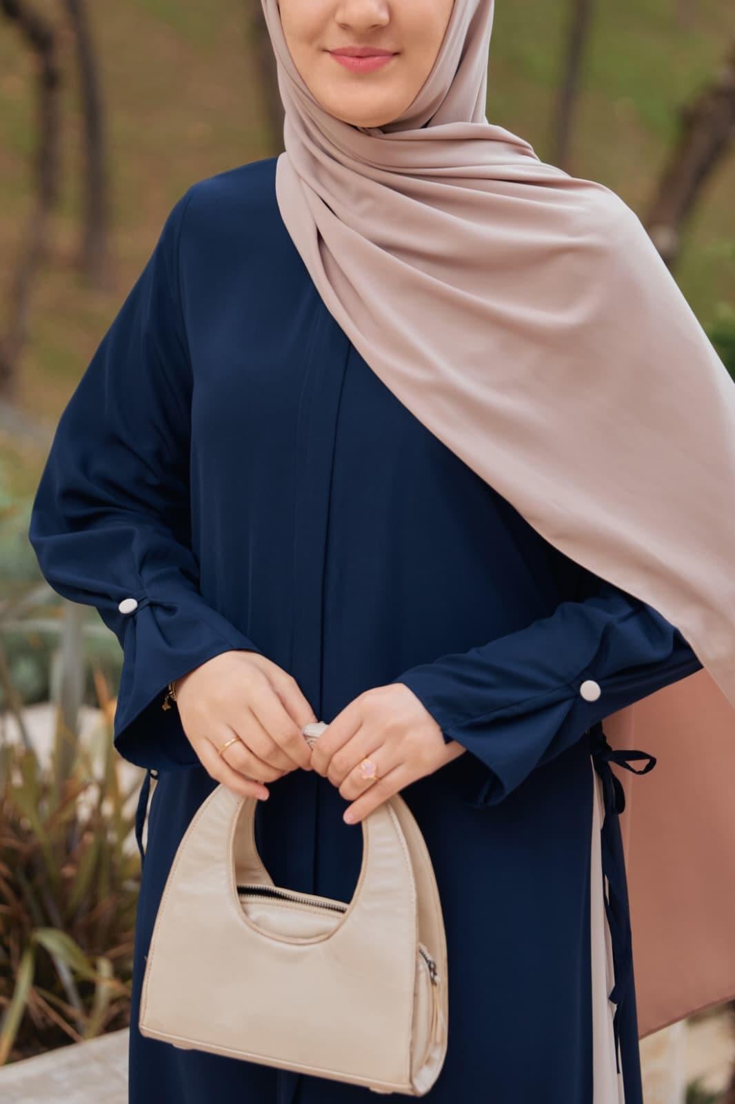 Lacivert Yandan Garnili Ferace 5118