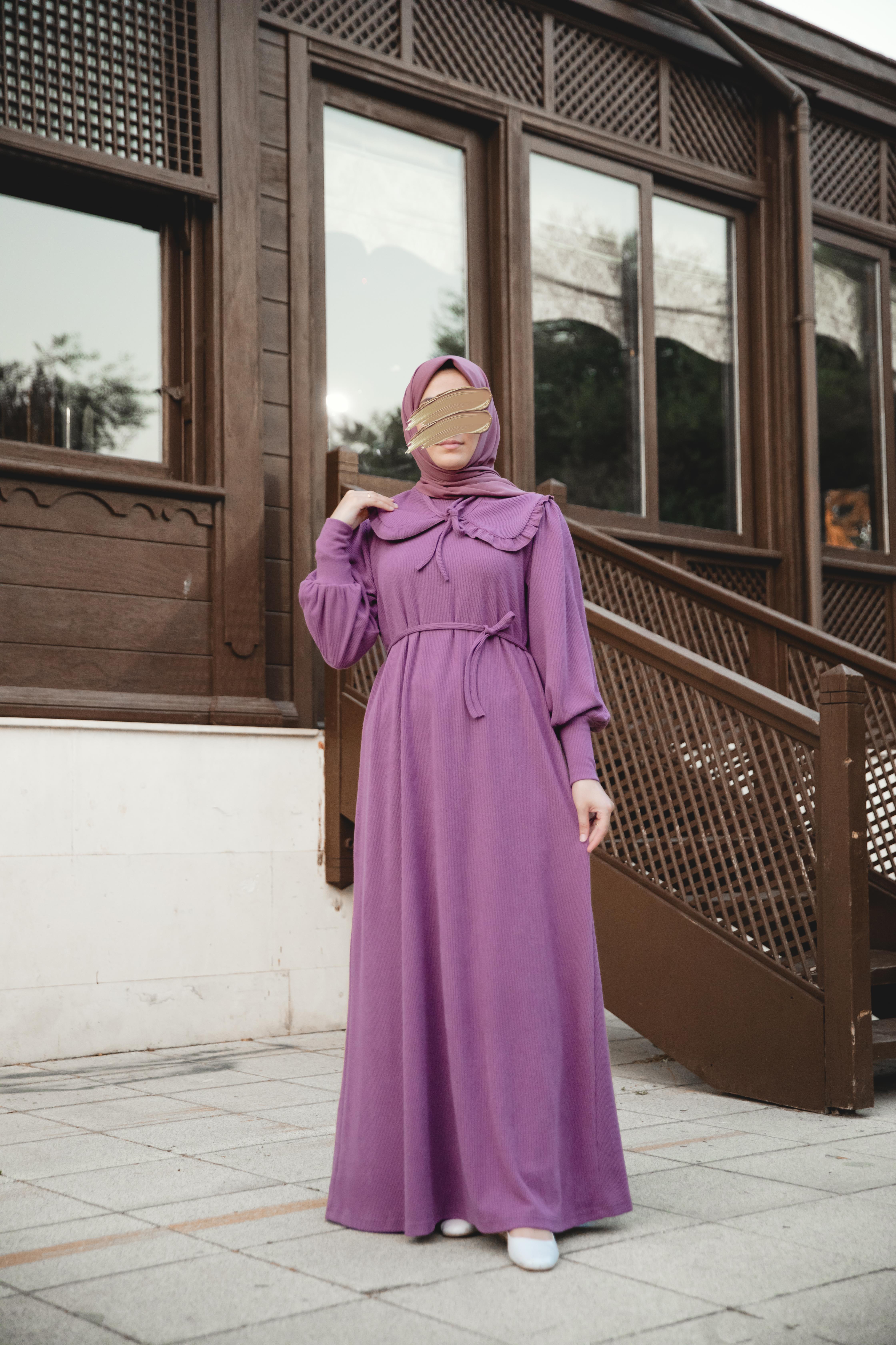 Lila Bebe Yakalı Elbise Nsr 5106