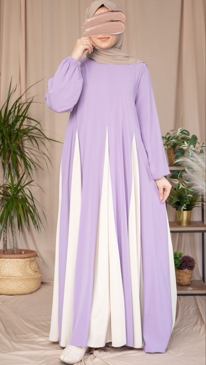 Lila Üçgen Garnili Elbise 5080