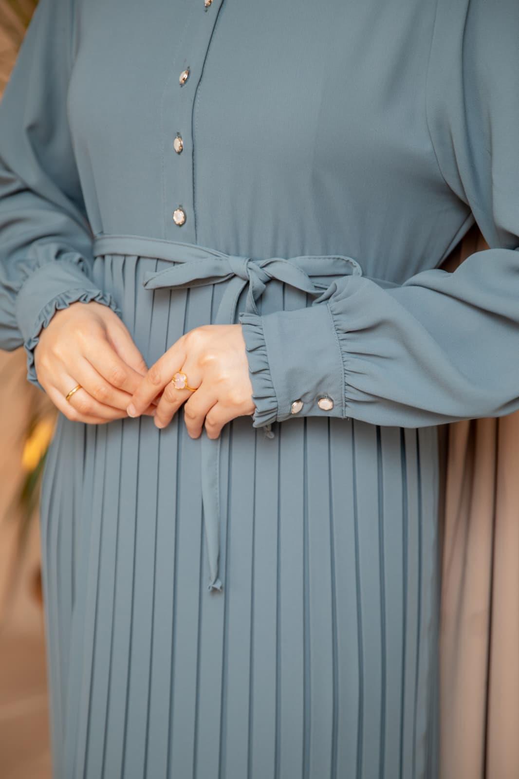 Mint Pliseli elbise 5129