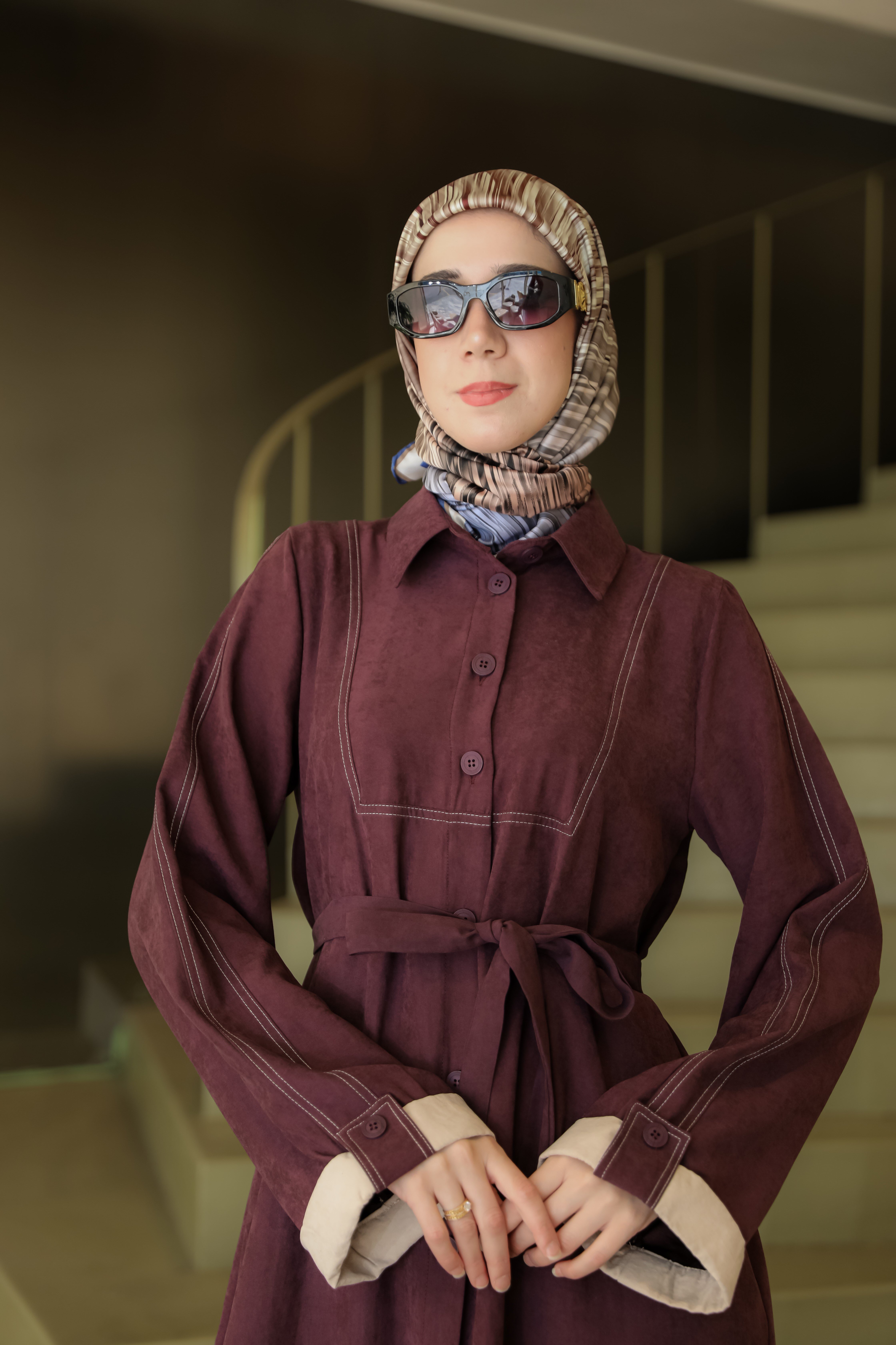Mürdüm NSR 5166 KOL UCU GARNİLİ ELBİSE
