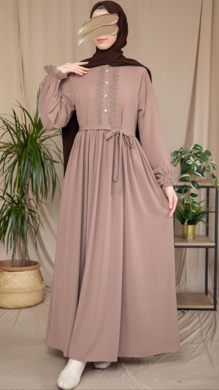 Pudra Dantelli Elbise 5138