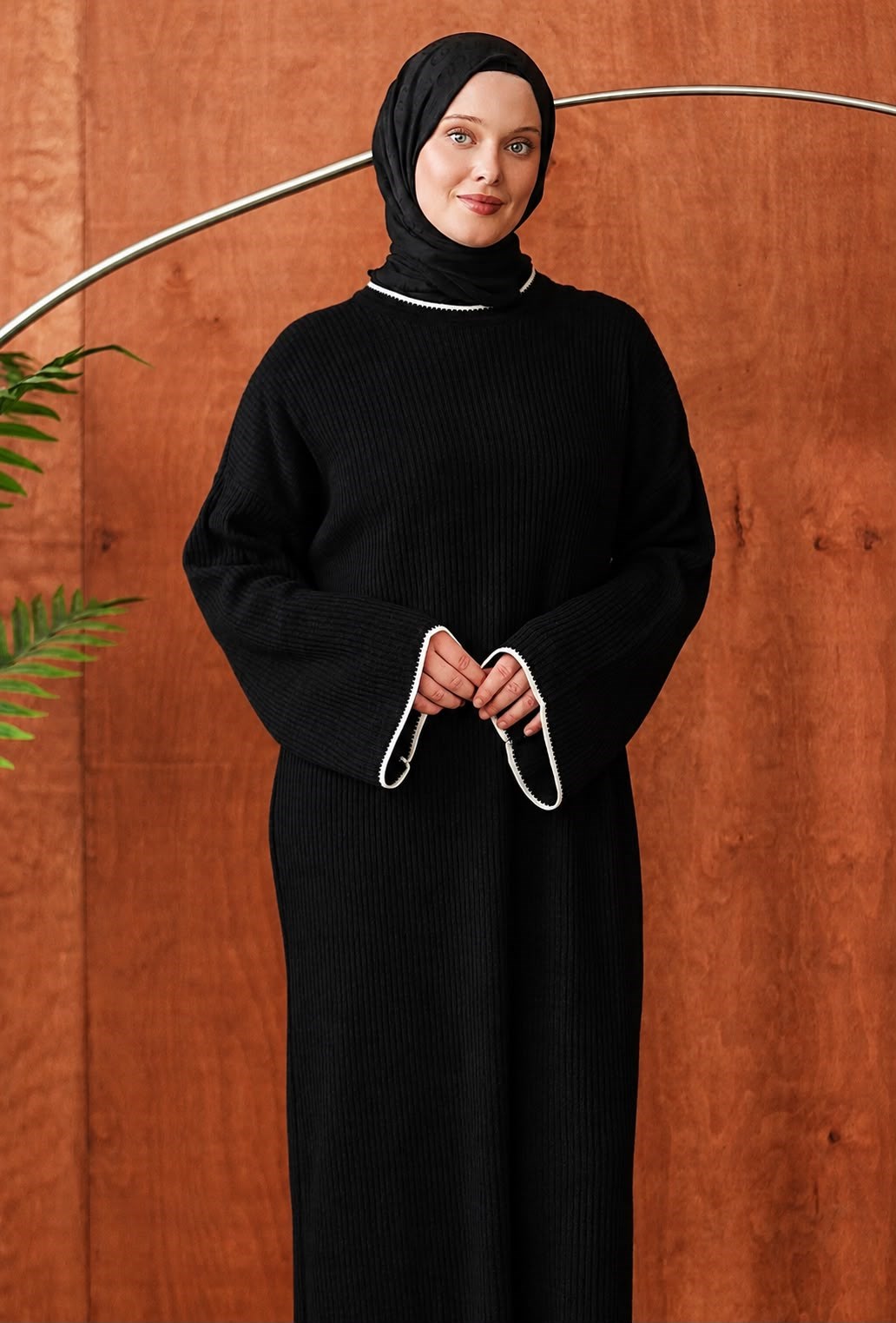 Siyah İnce Biyeli Triko 2686