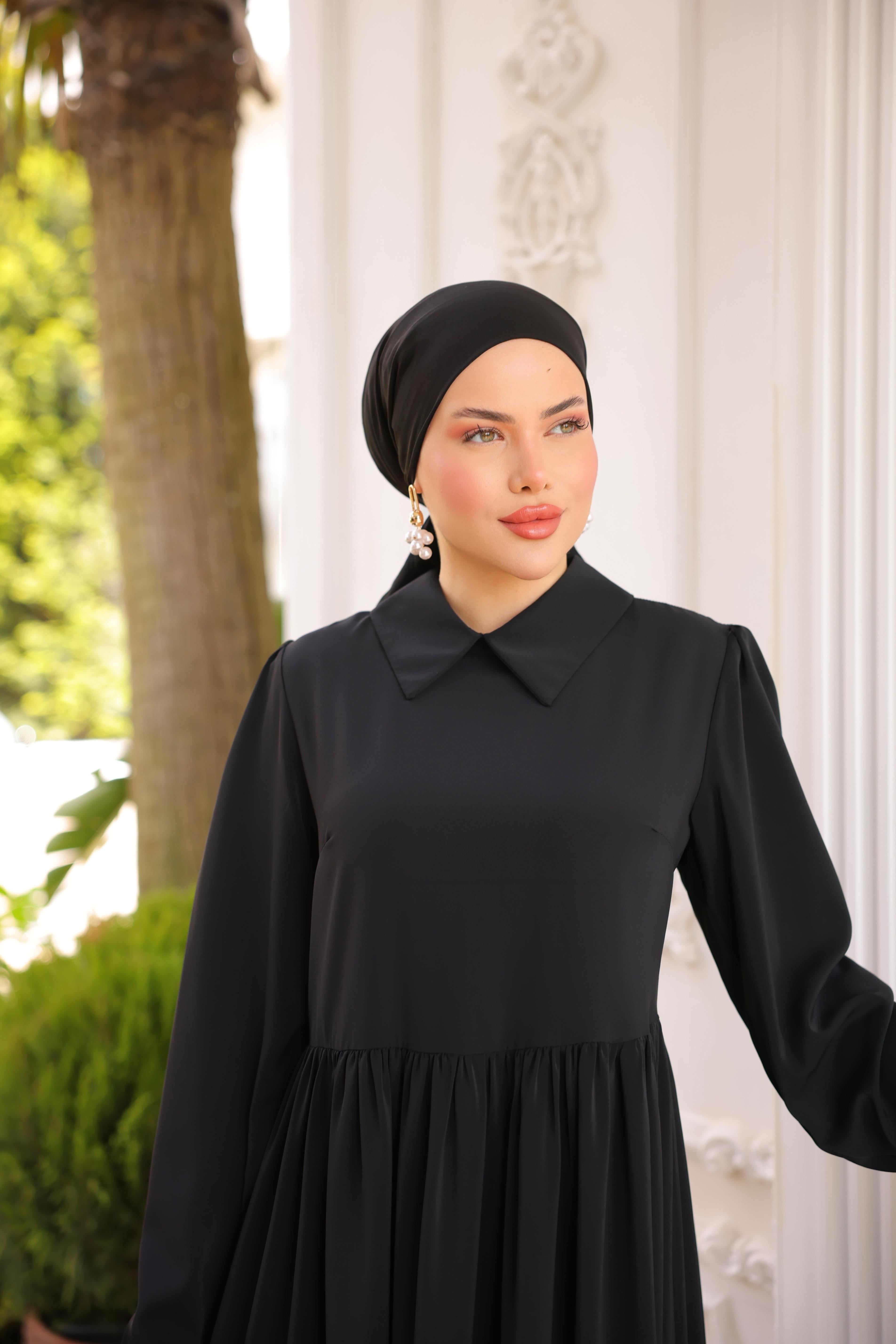 Siyah Pelerinli Elbise 5084