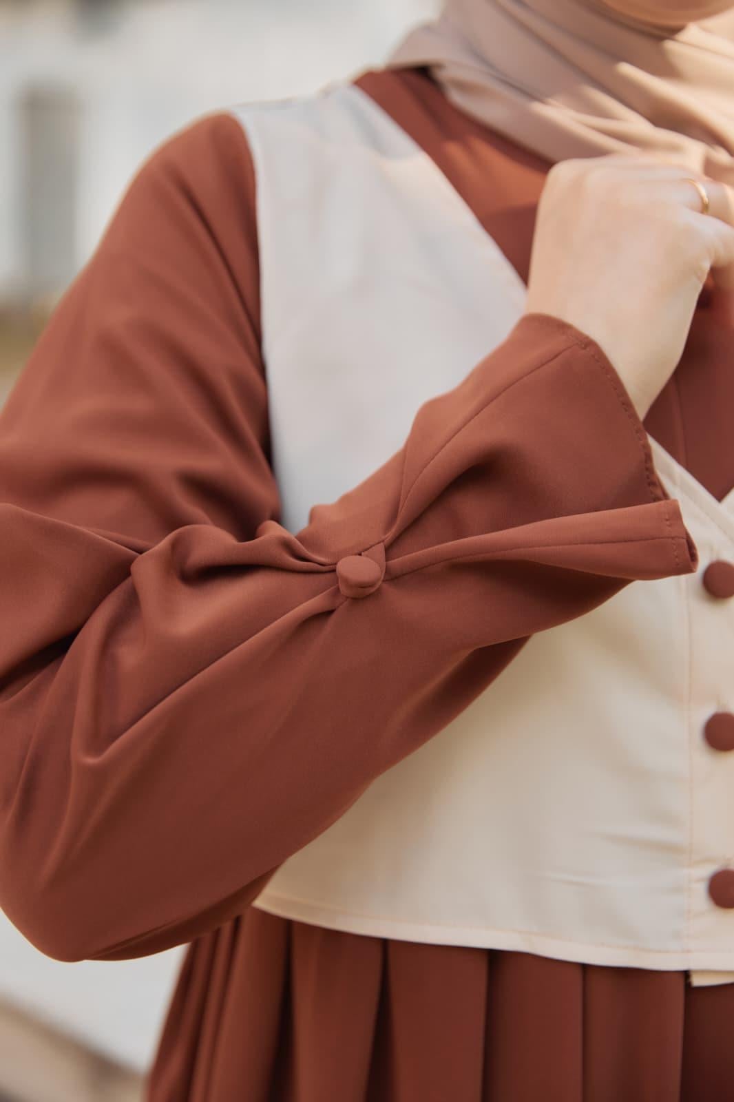 Taba Garnili Yelek Görünümlü Elbise 5120