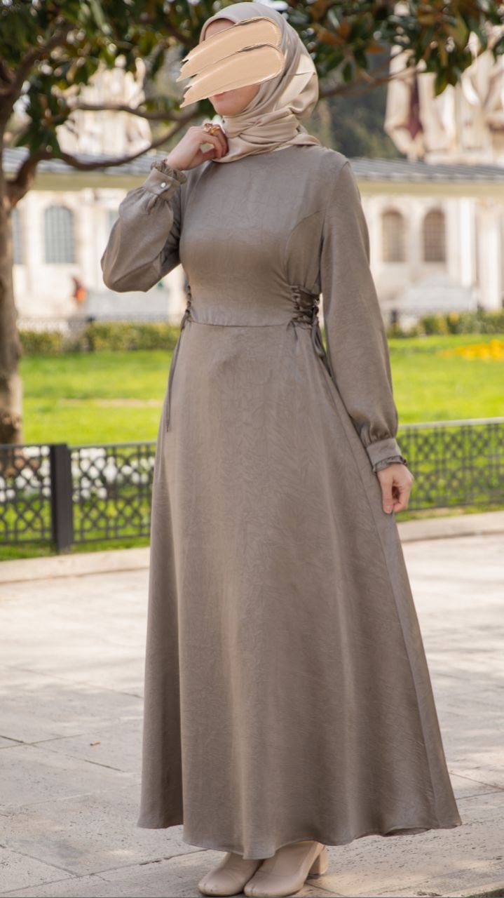 Vizon Oturan Britli Elbise 5143
