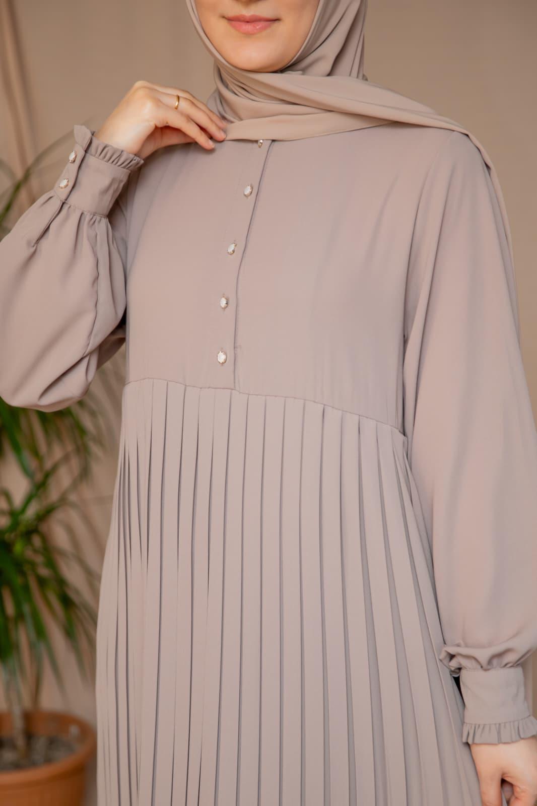 Vizon Pliseli elbise 5129