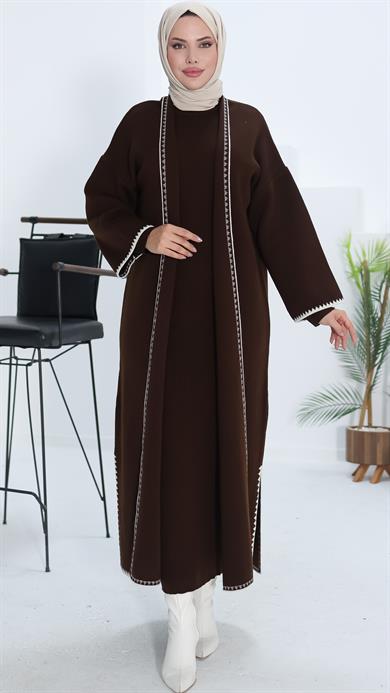 Acı Kahve Çoban Dikişli Hırka 18204