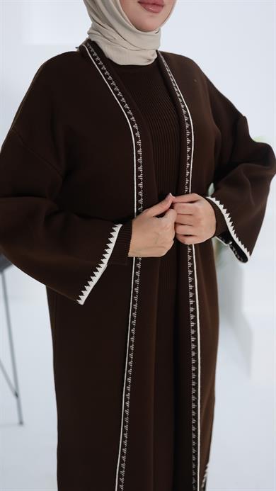 Acı Kahve Çoban Dikişli Hırka 18204