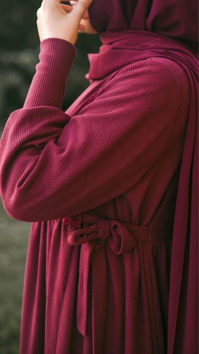 Bordo Dantelli Elbise Nsr 5105