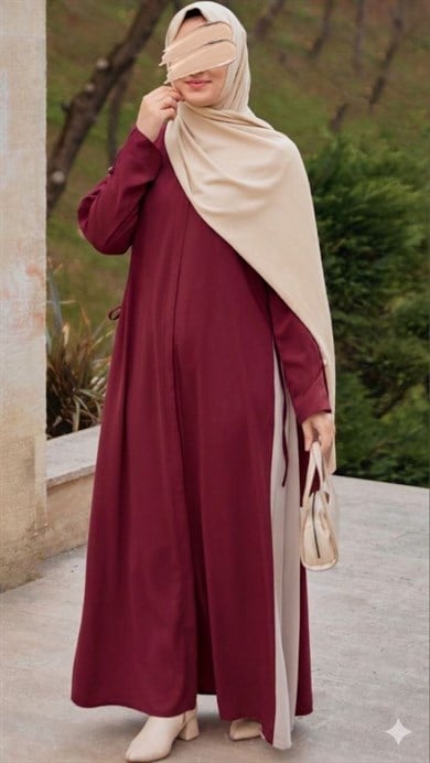 Bordo Yandan Garnili Ferace 5118