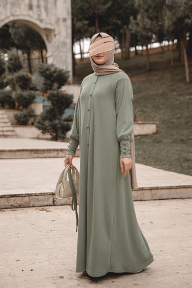 Çağla Kaplama düğmeli Elbise Nsr 5107